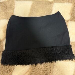 UO micro skirt w black fur